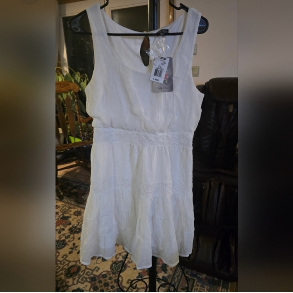 Lily Rose white lace summer tank dress with a tiered skirt. Nwt ptp 18" - Picture 1 of 1